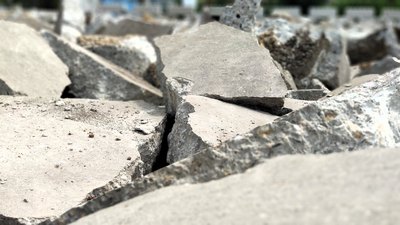 Schuttmassen Nahaufnahme eines Bauschutts