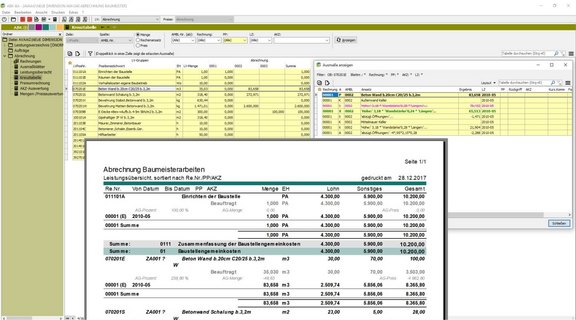 Abrechnungskontrolle in ABK Screenshot der ABK-Software, der die Abrechnungskontrolle in ABK zeigt