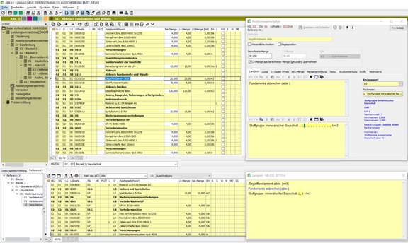 Leistungsverzeichnis erstellen in ABK Screenshot der ABK-Software, der das Erstellen eines Leistungsverzeichnisses zeigt
