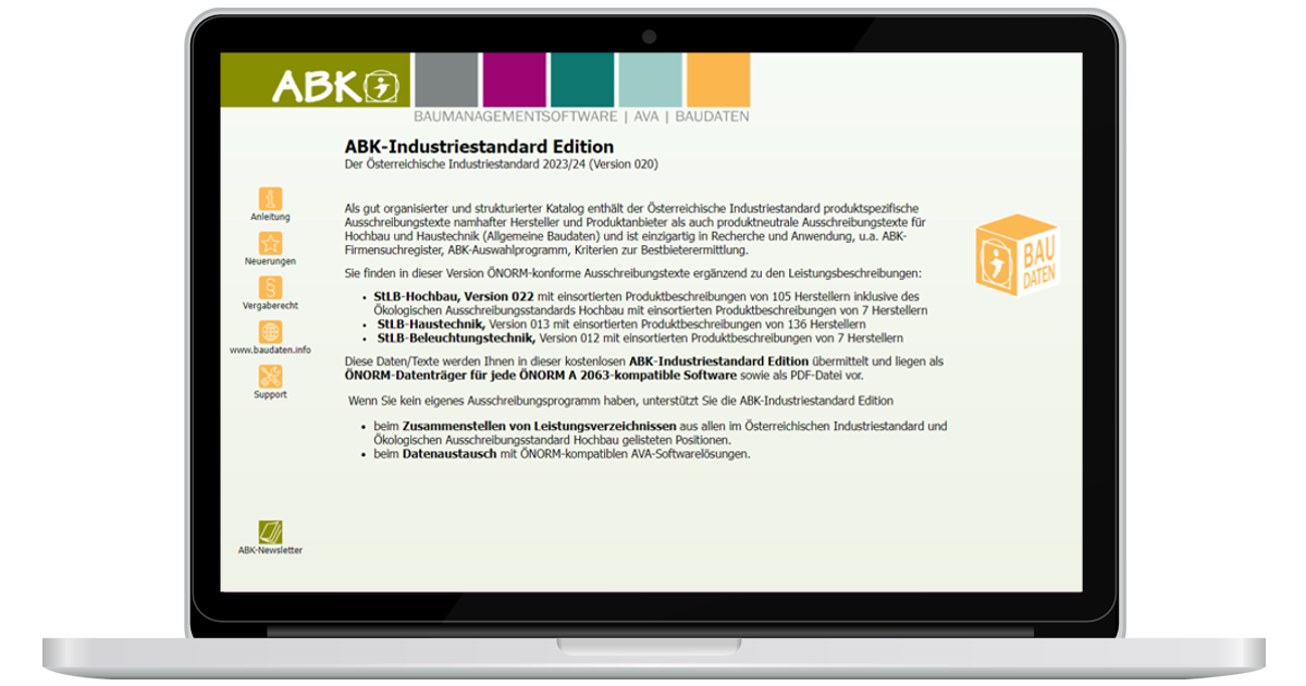 Screenshot der ABK-Industriestandard Edition