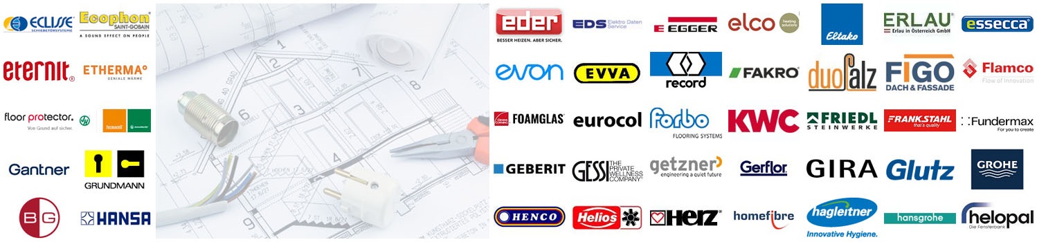 Banner mit Logos von Firmen im Österreichischen Industriestandard
